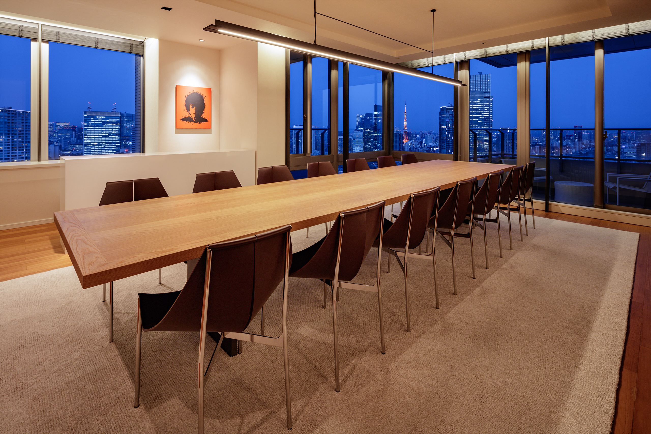 A meeting room where hip peoplenotions would gather. Aoichi Office Meeting Room Night Time
