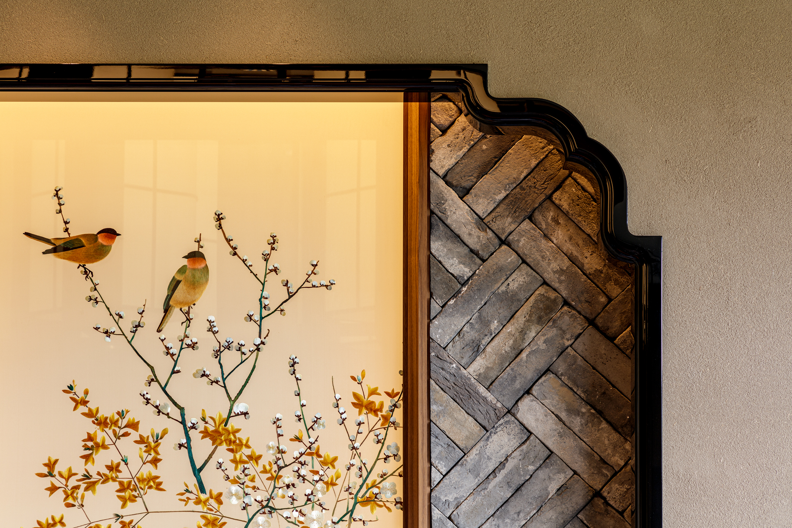 Karuizawa Prince Hotel West TOHRI Private Room Embroidery Art-Birds